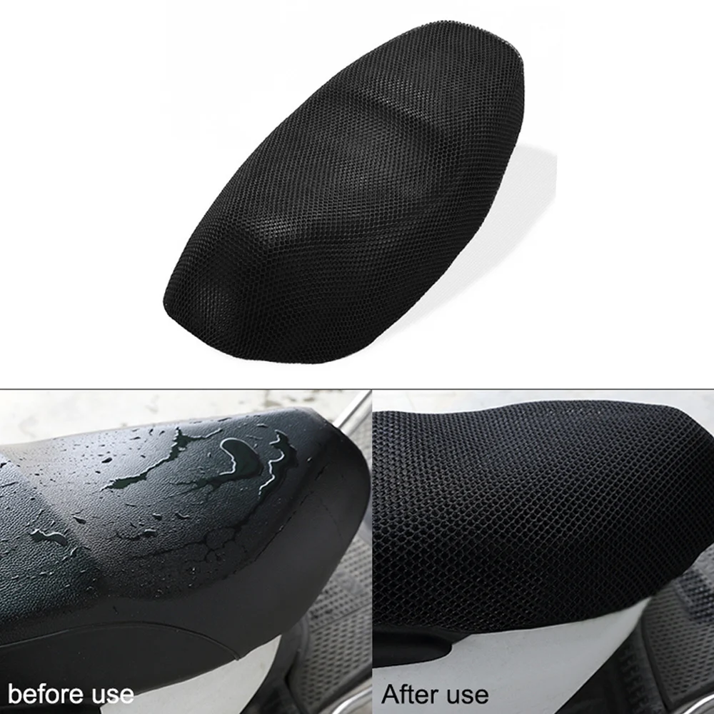 AUTCOAT 1Pcs Breathable 3D Mesh Motorcycle Moped Motorbike Scooter Seat Covers Cushion Anti-Slip Cover S-6XL thumbnail 5