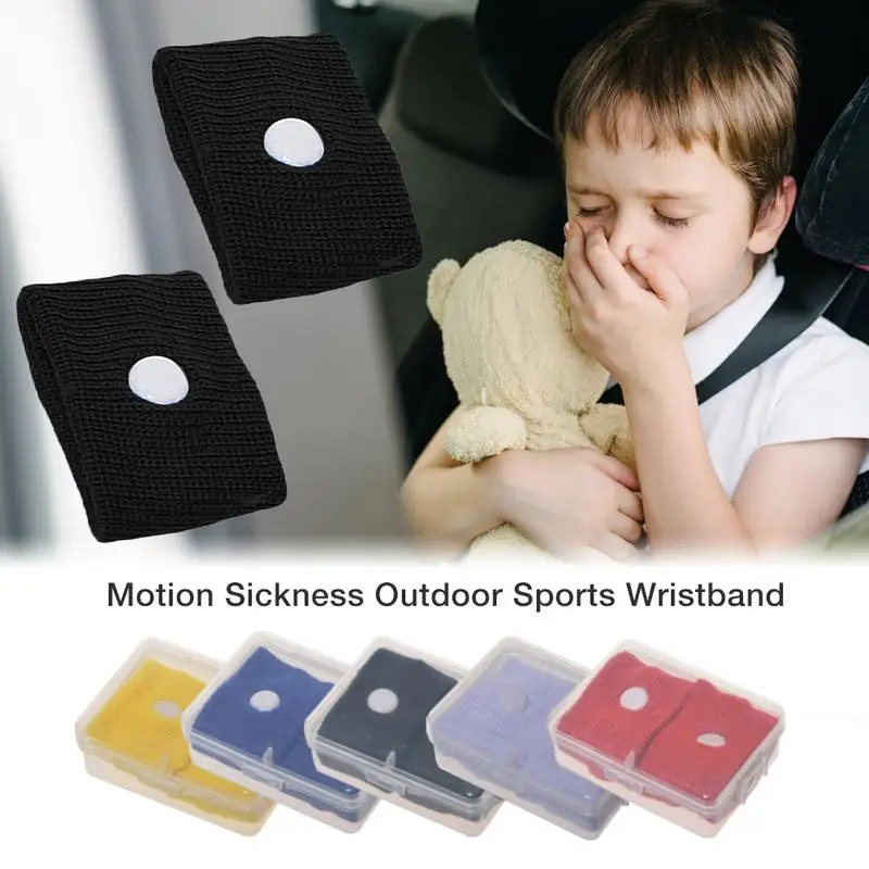 2Pcs Anti Nausea Wrist Band Wrist Support Sports Safety Wristbands Anti-motion Sickness Bracelet Wrist Band Outdoor Travel Kit thumbnail 2