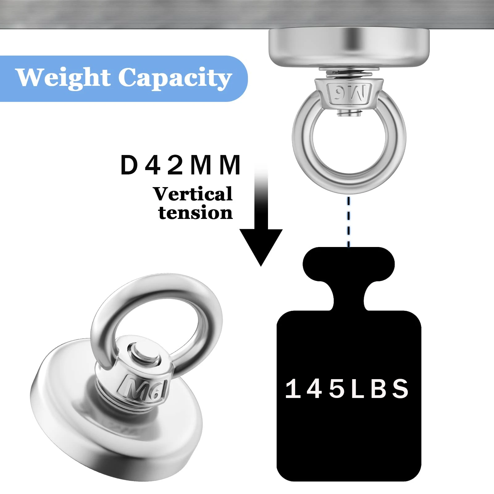 Super magnet Strong Super Powerful Neodymium magnet N52 Iman Ima Neodymium Fishing magnet Neomidium magnet Search Hook thumbnail 4