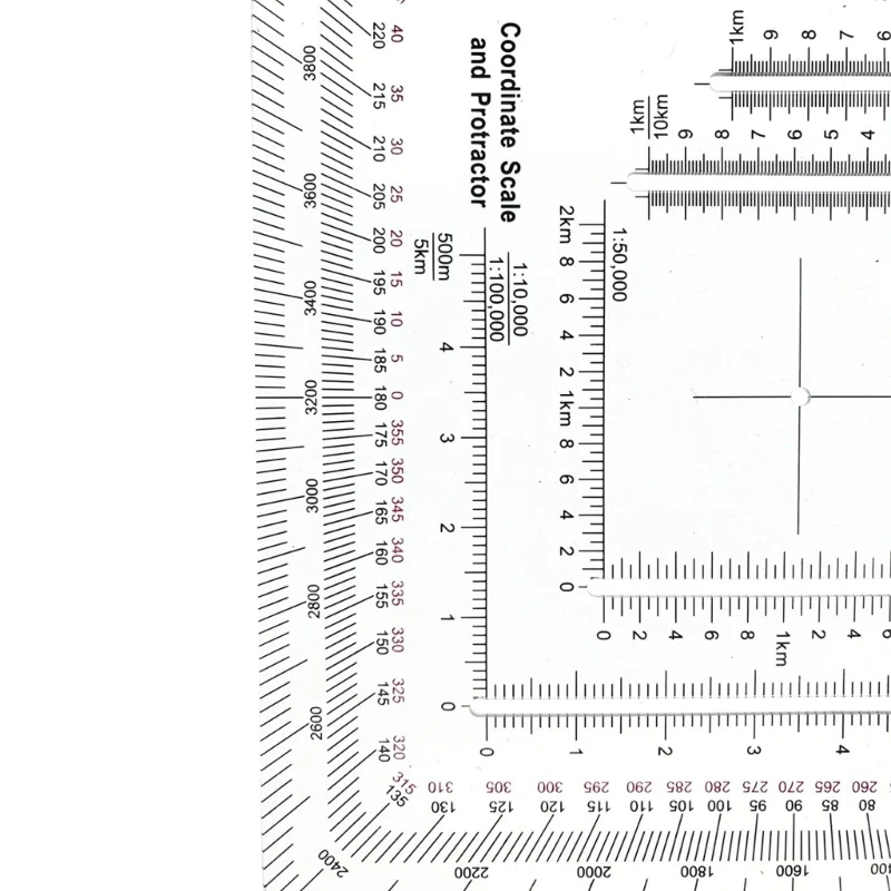 K1KA Military UTM/MGRS Coordinate Scale Map Reading and Land Navigation Topographical Map Scale, Protractors thumbnail 2
