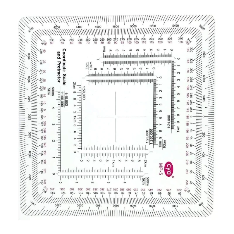 K1KA Military UTM/MGRS Coordinate Scale Map Reading and Land Navigation Topographical Map Scale, Protractors