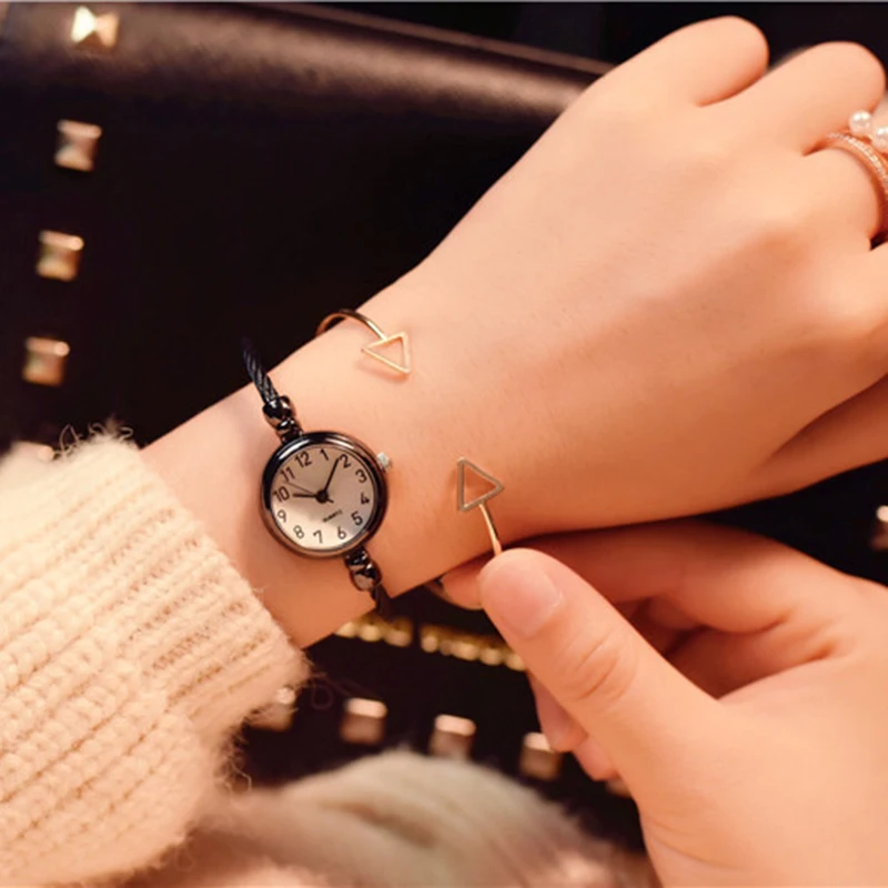 YIKAZE Women Watches Small Gold Bangle Bracelet Watch Stainless Steel Retro Ladies Quartz Wristwatch Clock Fashion Dress Watch thumbnail 5