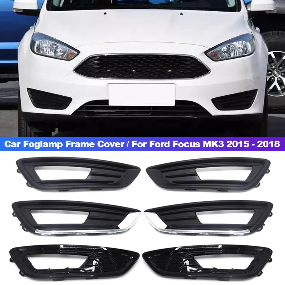 Foglight Foglamp For Ford Focus MK3 2015 2016 2017 2018 Front Bumper Fog Light DRL Daytime Driving Lamp Cover Frame Hood Grille thumbnail 2