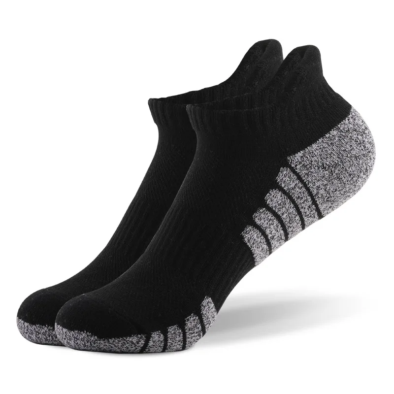 3pairs thickened towel bottom running socks mesh boat socks non-slip breathable sports socks Low cut Men's socks Women's socks thumbnail 3