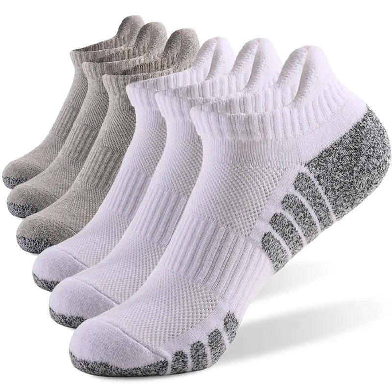 3pairs thickened towel bottom running socks mesh boat socks non-slip breathable sports socks Low cut Men's socks Women's socks thumbnail 6