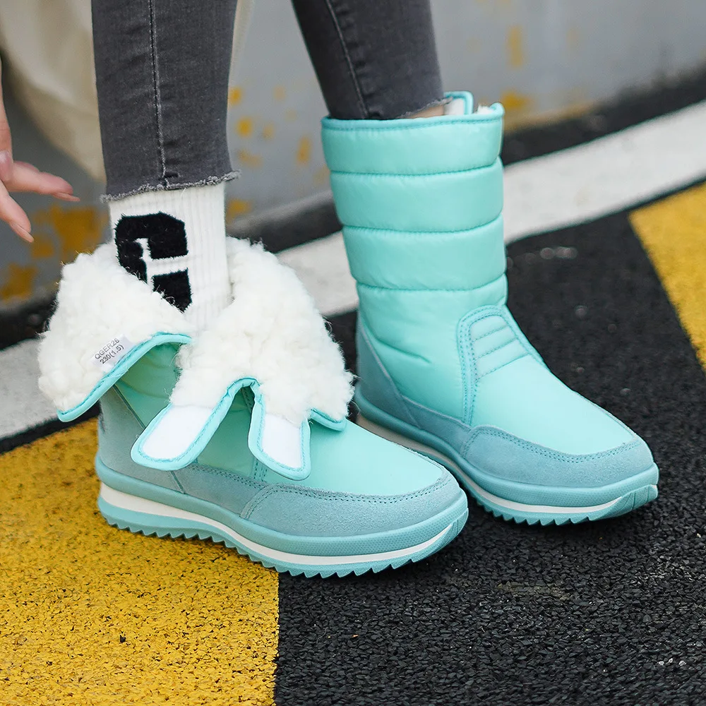 Women Snow Boots Space Deer Waterproof Dropshipping With Fur Casual Ladies Work Safety Shoes Birthday  Gift Present thumbnail 4