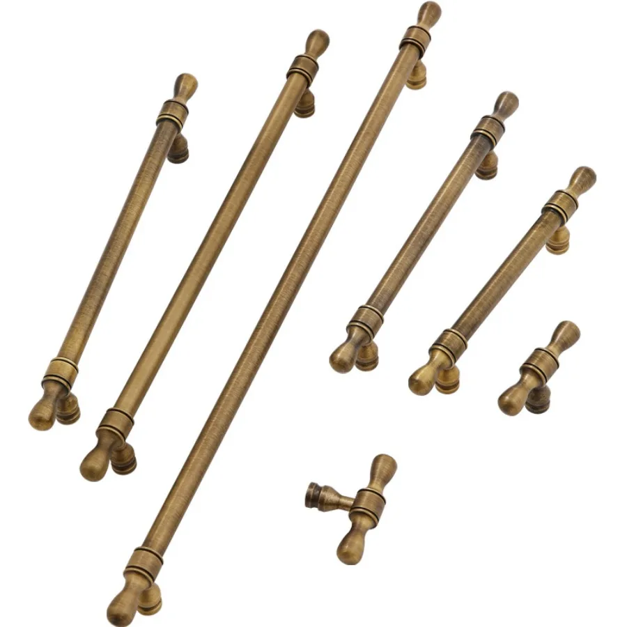 Nordic Brass Furniture Handles Luxury Bronze Handles for Cabinets and Drawers Long Vintage Cabinet Handles Kitchen Accessories thumbnail 6
