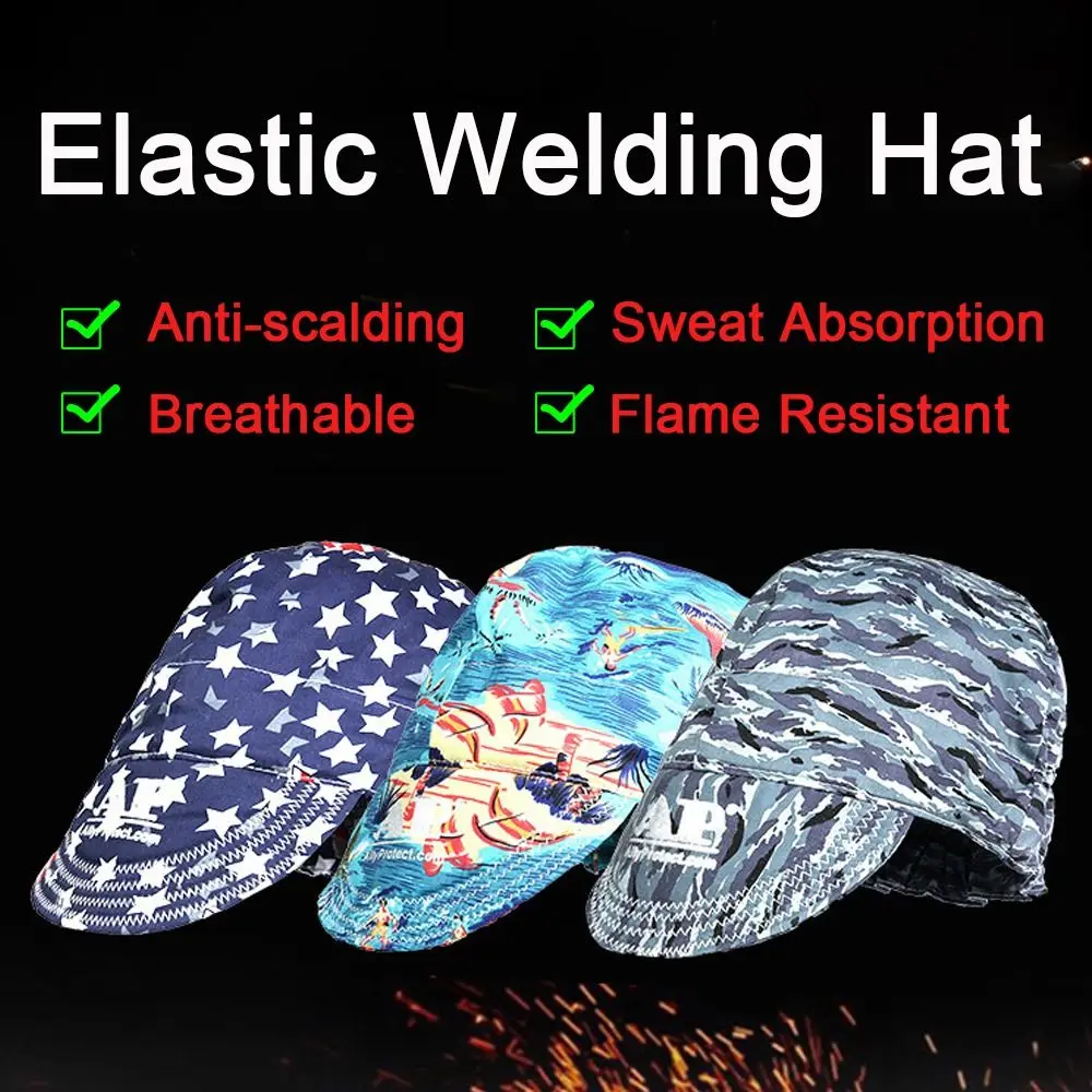 Welder Work Cap Anti-scalding Flame Resistant Welding Hat Welding Protective Hats Head Protective Cover Welder Protection Hat thumbnail 3