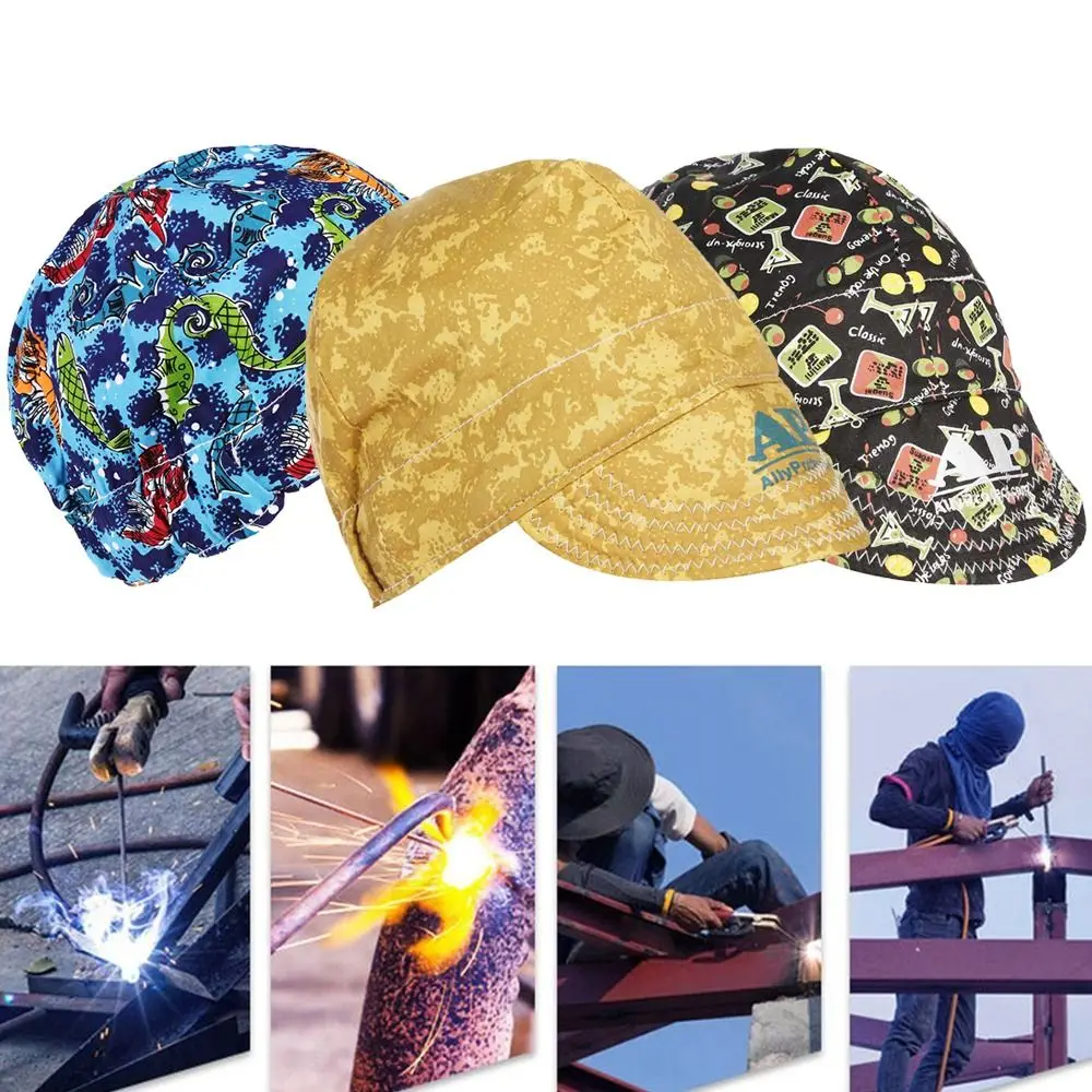 Welder Work Cap Anti-scalding Flame Resistant Welding Hat Welding Protective Hats Head Protective Cover Welder Protection Hat thumbnail 2
