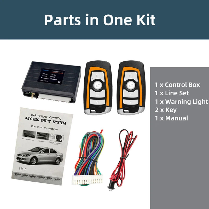 Car Central Door Lock Auto Keyless Entry System Button Start Stop Keychain Central Kit Universal Car 12V thumbnail 6