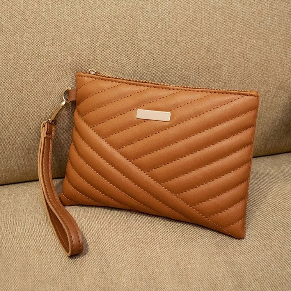 Women Stylish Leather Wristlet Bag Portable Envelope Bag Clutch Wallet Small Purse Traveling Backpack Shopping Bag Accessories thumbnail 3