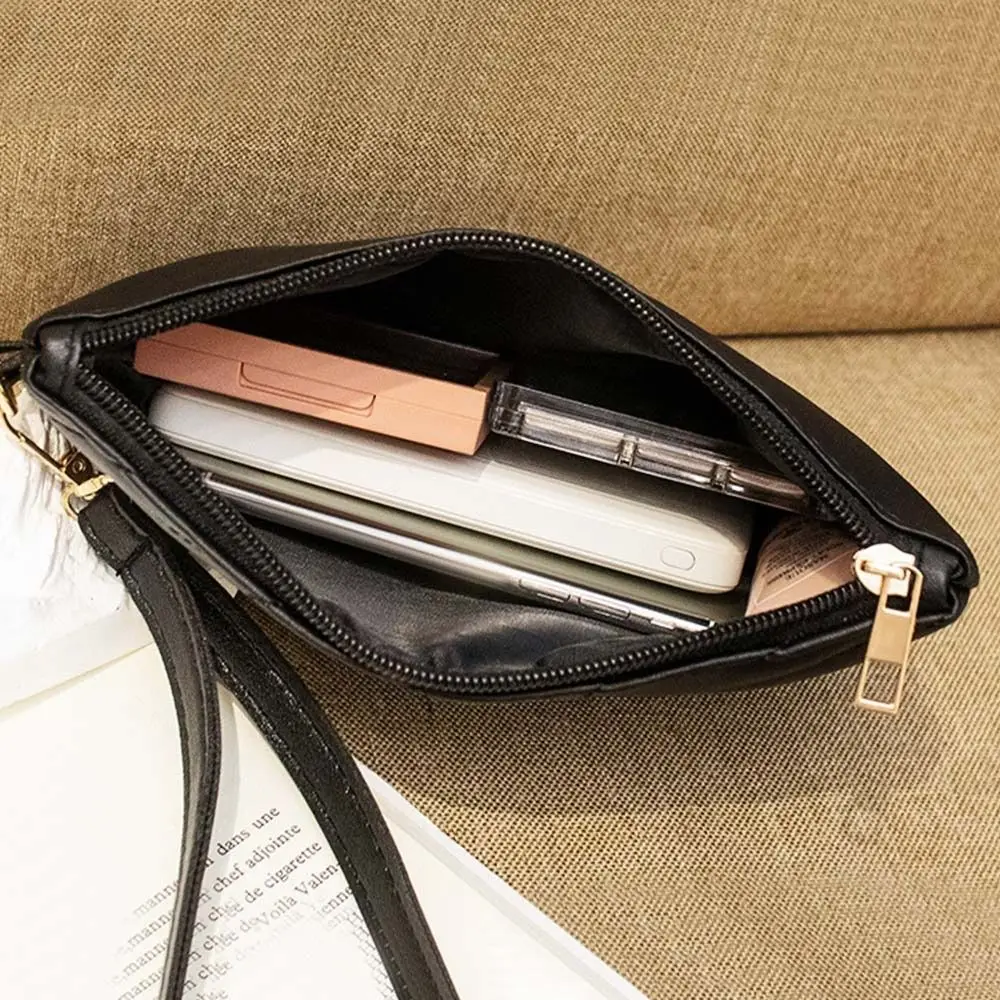 Women Stylish Leather Wristlet Bag Portable Envelope Bag Clutch Wallet Small Purse Traveling Backpack Shopping Bag Accessories thumbnail 4