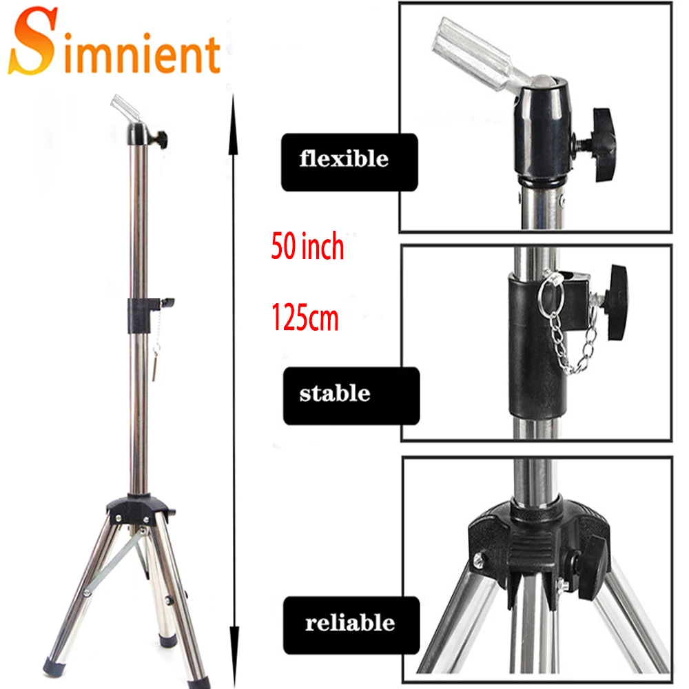 125Cm Mannequin Head Holder Tripod Stand For Hairdressers Salon Training Head Strong Adjustable Wig Stand Tripod For Wig Making thumbnail 4