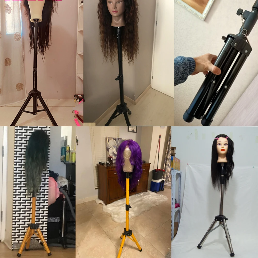 125Cm Mannequin Head Holder Tripod Stand For Hairdressers Salon Training Head Strong Adjustable Wig Stand Tripod For Wig Making thumbnail 6