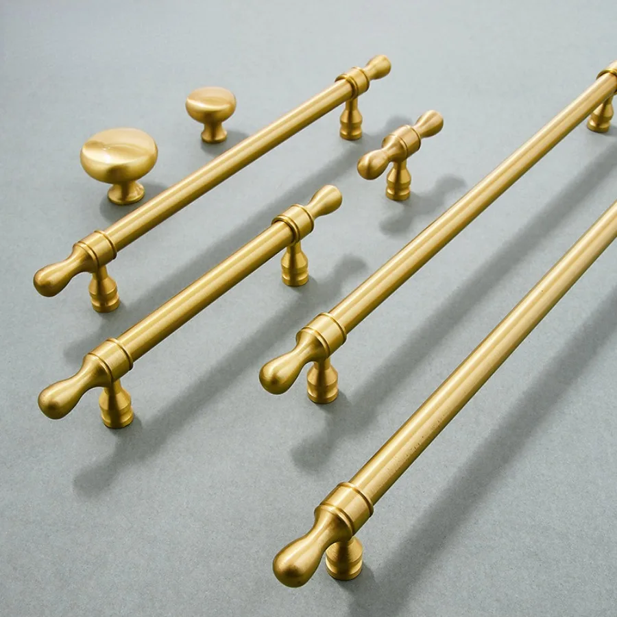 Brass Furniture Handles Golden New Chinese Style Luxury Handles for Cabinets and Drawers Furniture Fittings Cabinet Pulls thumbnail 2