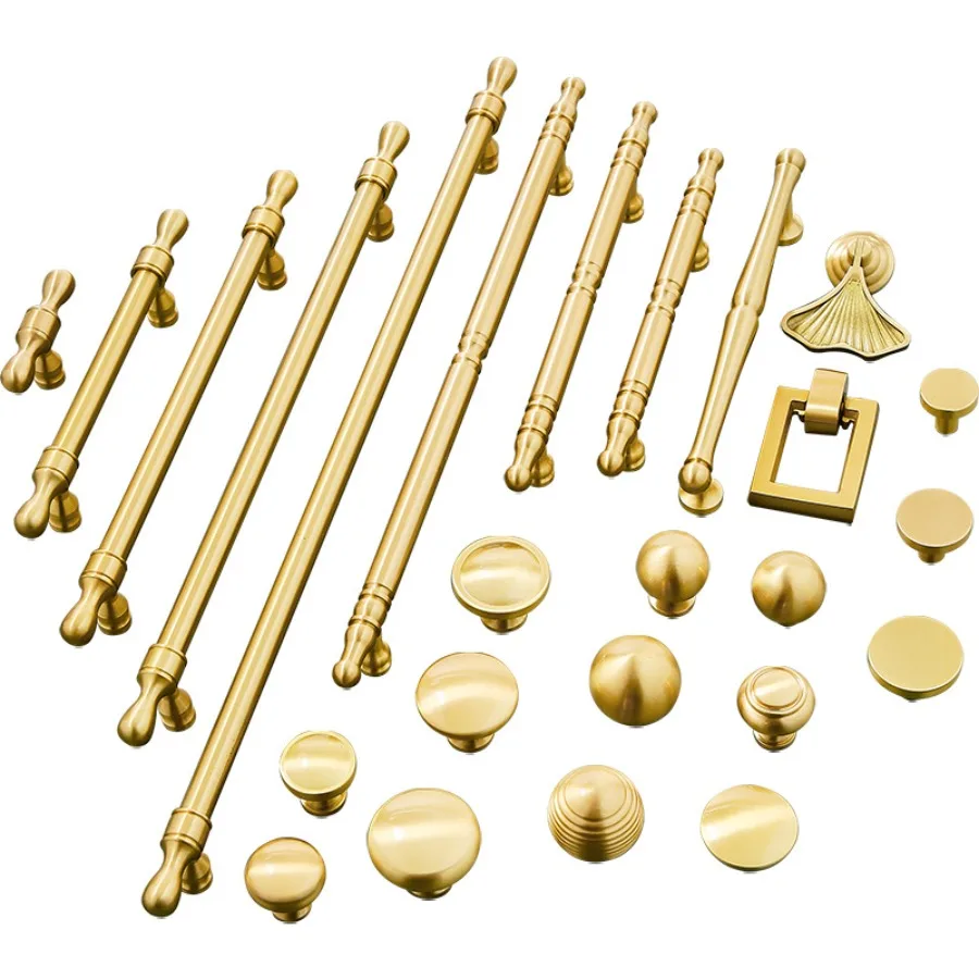 Brass Furniture Handles Golden New Chinese Style Luxury Handles for Cabinets and Drawers Furniture Fittings Cabinet Pulls thumbnail 6