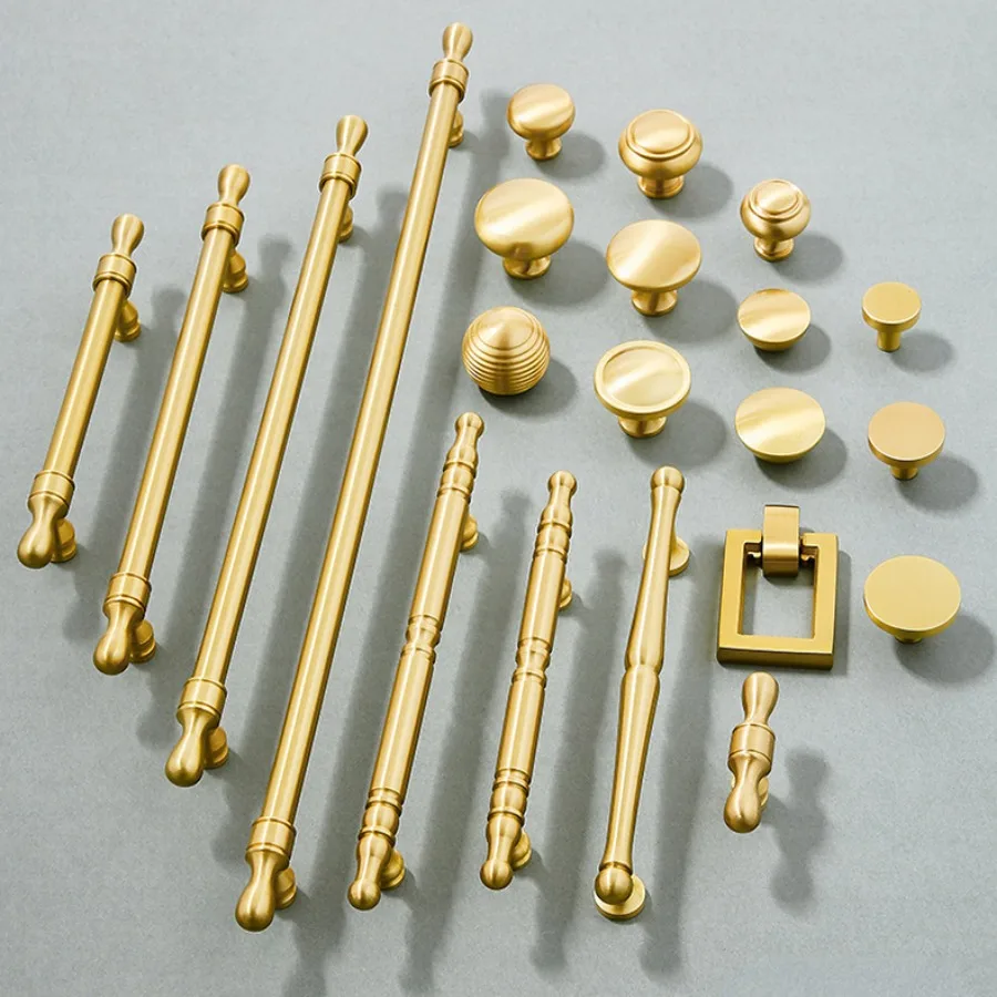 Brass Furniture Handles Golden New Chinese Style Luxury Handles for Cabinets and Drawers Furniture Fittings Cabinet Pulls