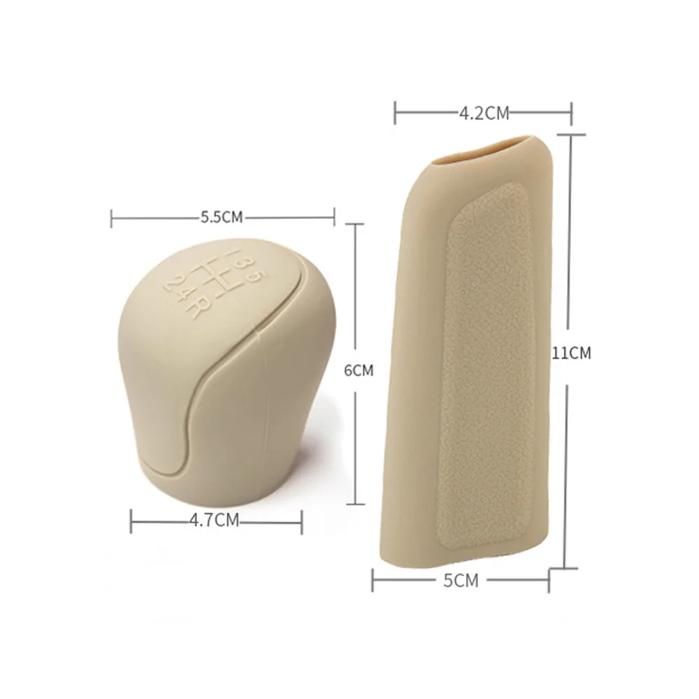 Silicone Gear Shift Knob Cover Handbrake Non Slip Grip Handle Case Automobiles Gear Shift Collars Car Interior Accessories thumbnail 2