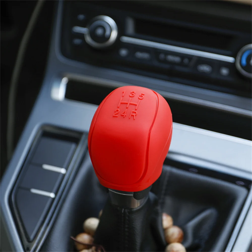 Silicone Gear Shift Knob Cover Handbrake Non Slip Grip Handle Case Automobiles Gear Shift Collars Car Interior Accessories thumbnail 5