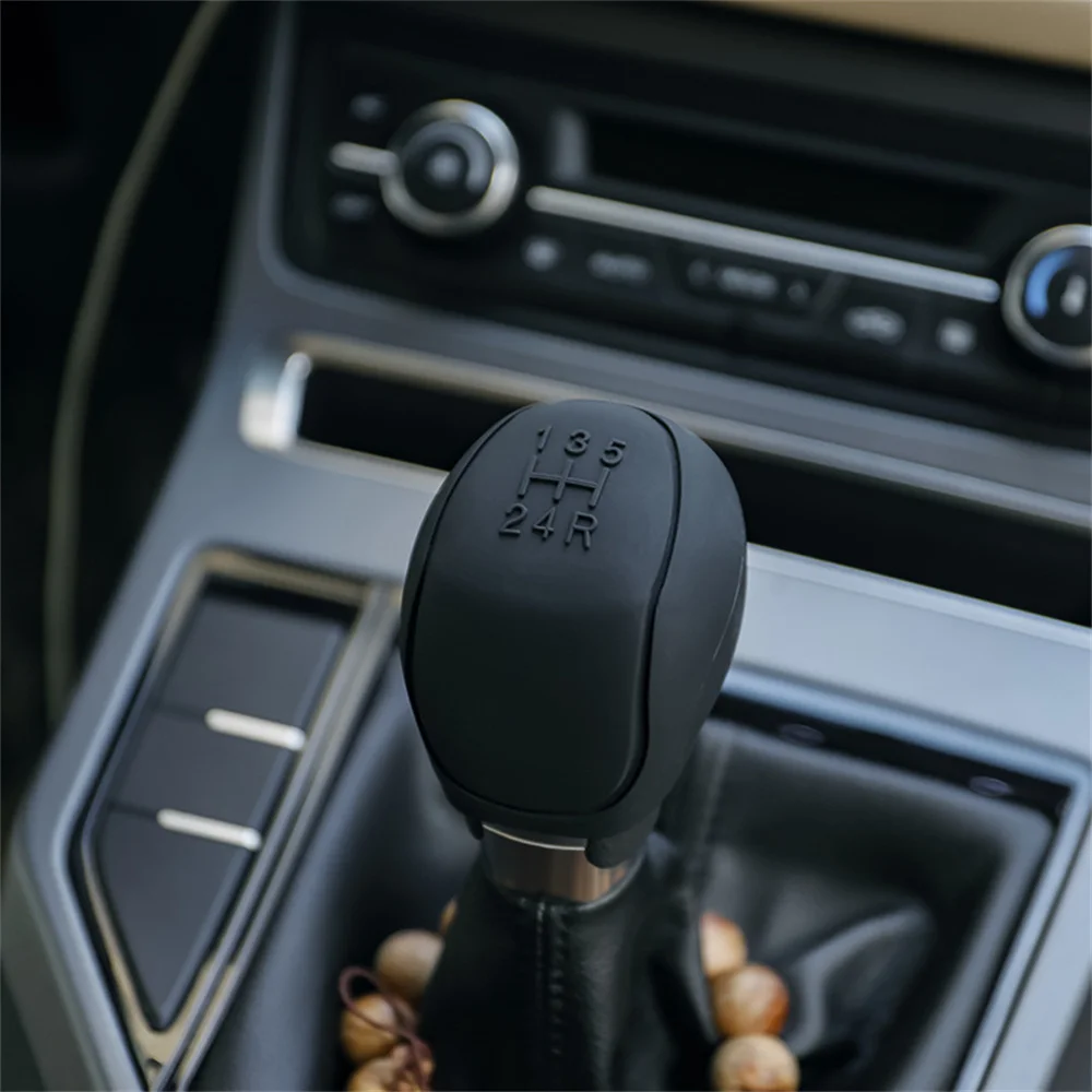 Silicone Gear Shift Knob Cover Handbrake Non Slip Grip Handle Case Automobiles Gear Shift Collars Car Interior Accessories thumbnail 3