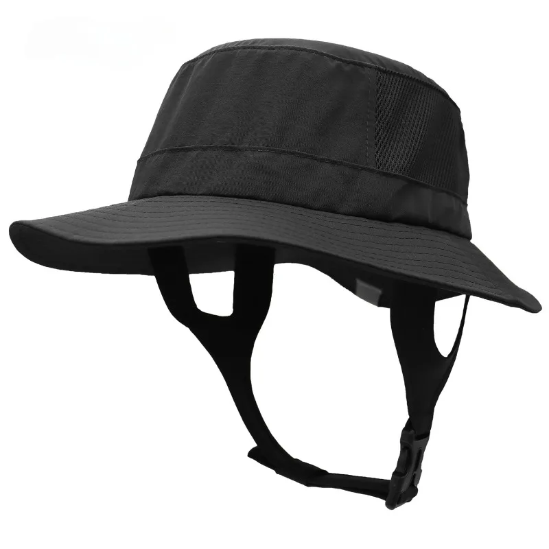 Beach Surf Cap Mesh Breathable Sun Hat UPF50+ Summer Outdoor Fishing Cap Chin Adjustable Bucket Hat Water Sport Cap thumbnail 2