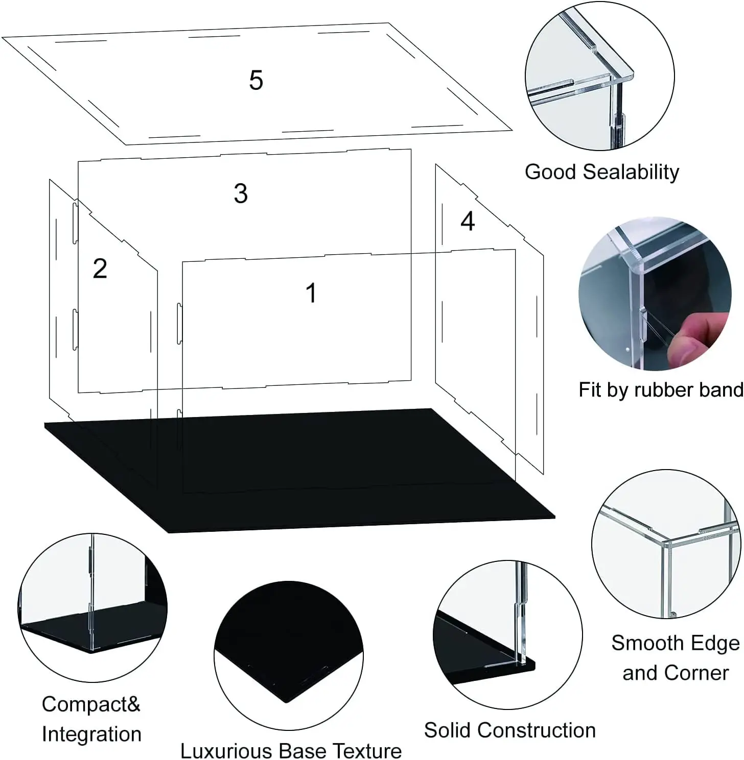 222 Size Acrylic Display Case for Collectibles Assemble Clear Acrylic Box Protection Showcase for Action Figures Organizing Toys thumbnail 2