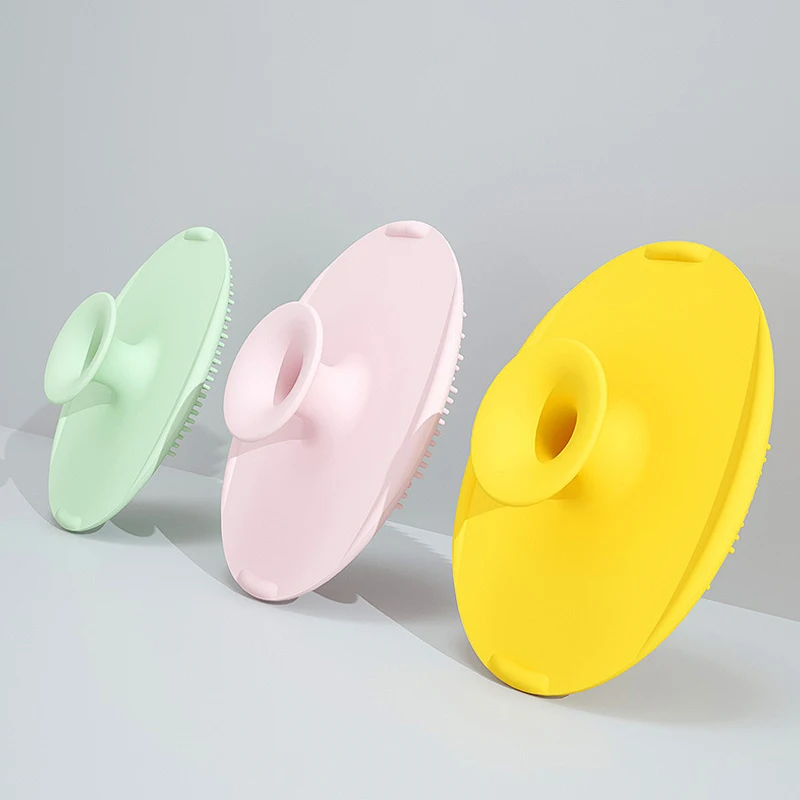 Silicone Shampoo Brush for Baby Infant Bathing Soft Boys Kids Small Shower Brush Head Hair Washing Massage Brushes Wipe Comb thumbnail 4