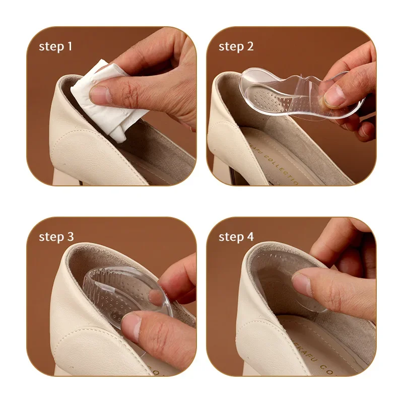2Pcs Invisible Silicone Gel Heel Patch Insoles Pain Relief Shoe Cushion Pads Feet Care Adhesive Back Heel Protector Sticker thumbnail 5