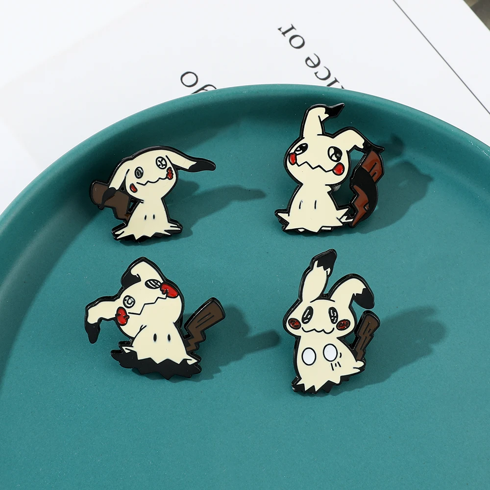 Mimikyu Pikachu Brooch Kawaii Anime Figure Mimikyu Enamel Pins for Backpack Badge Pins Accessories Gifts thumbnail 5