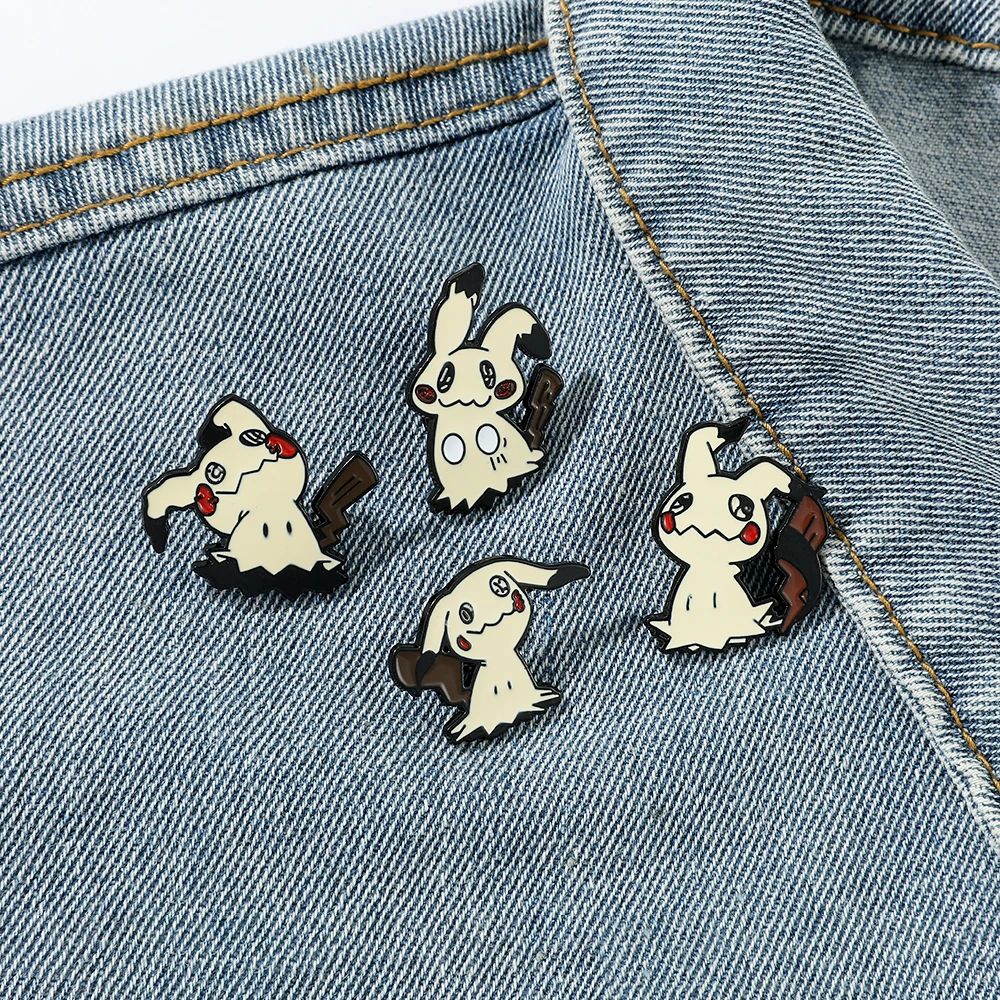 Mimikyu Pikachu Brooch Kawaii Anime Figure Mimikyu Enamel Pins for Backpack Badge Pins Accessories Gifts thumbnail 6