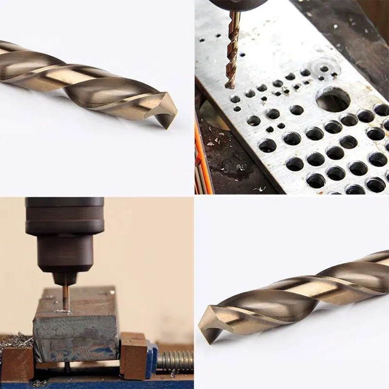 15pc M35 Cobalt Contain Roasted Yellow Straight Shank Twist Drill1.5-10mm High Speed Steel Full Grinding Hole Opening Tool Set thumbnail 3