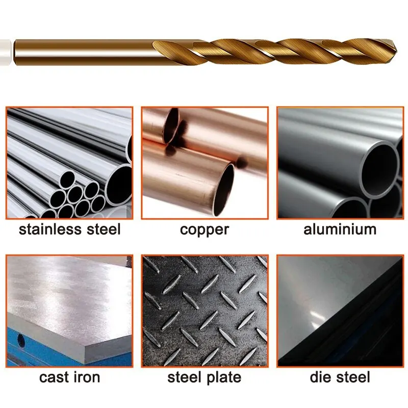 15pc M35 Cobalt Contain Roasted Yellow Straight Shank Twist Drill1.5-10mm High Speed Steel Full Grinding Hole Opening Tool Set thumbnail 4