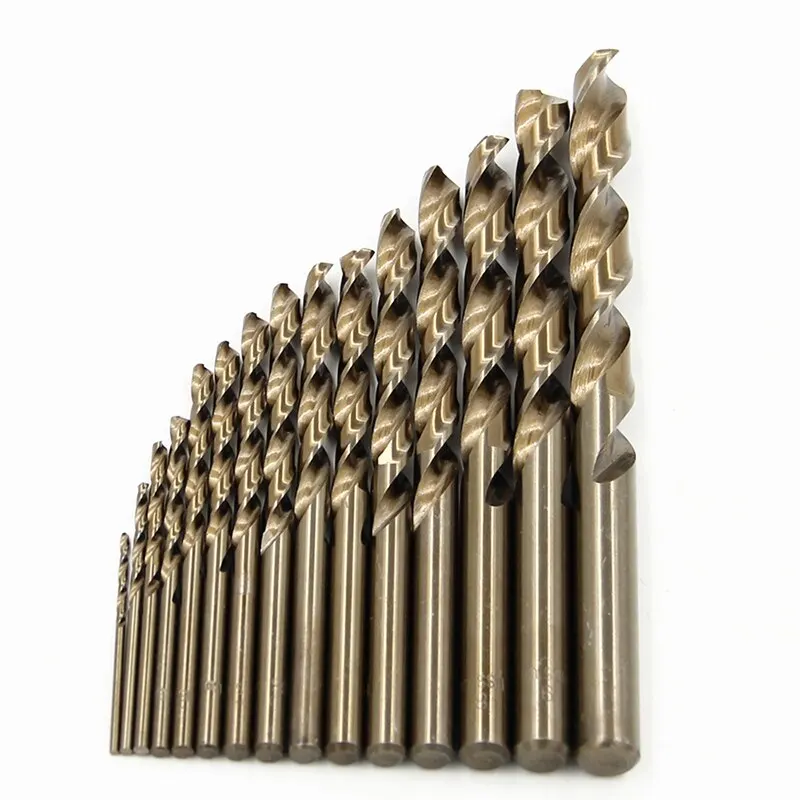 15pc M35 Cobalt Contain Roasted Yellow Straight Shank Twist Drill1.5-10mm High Speed Steel Full Grinding Hole Opening Tool Set thumbnail 5