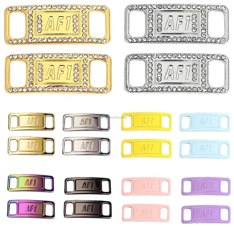 Combination AF1 Diamond Shoe Charms Fashion Laces Buckle Quality Metal Shoelaces Decorations Chapa Air Force 1 Shoes Accessories thumbnail 2