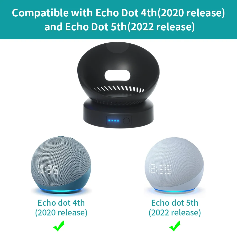 Echo Dot 4th & 5th Battery Base Portable Rechargeable 5200mAh 7 Hours Playtime Battery Stand for Echo Dot 4th & 5th Holder thumbnail 3