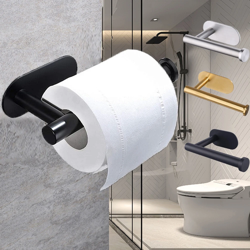 Adhesive Bathroom Hardware Accessories Towel Rack Toilet Paper Dispenser Holder Wall Coat Hooks Towel Rail Ring Roll Hanger Set thumbnail 4