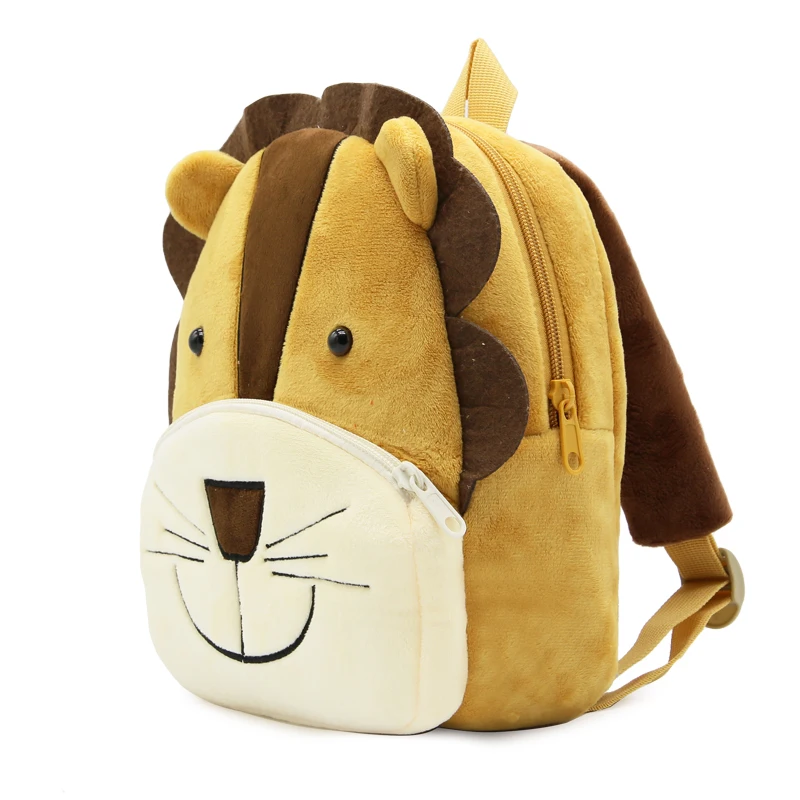 Boys Girls School Backpack Cute Animal Lion Kids Plush Backpack Kindergarten kids Bag thumbnail 3
