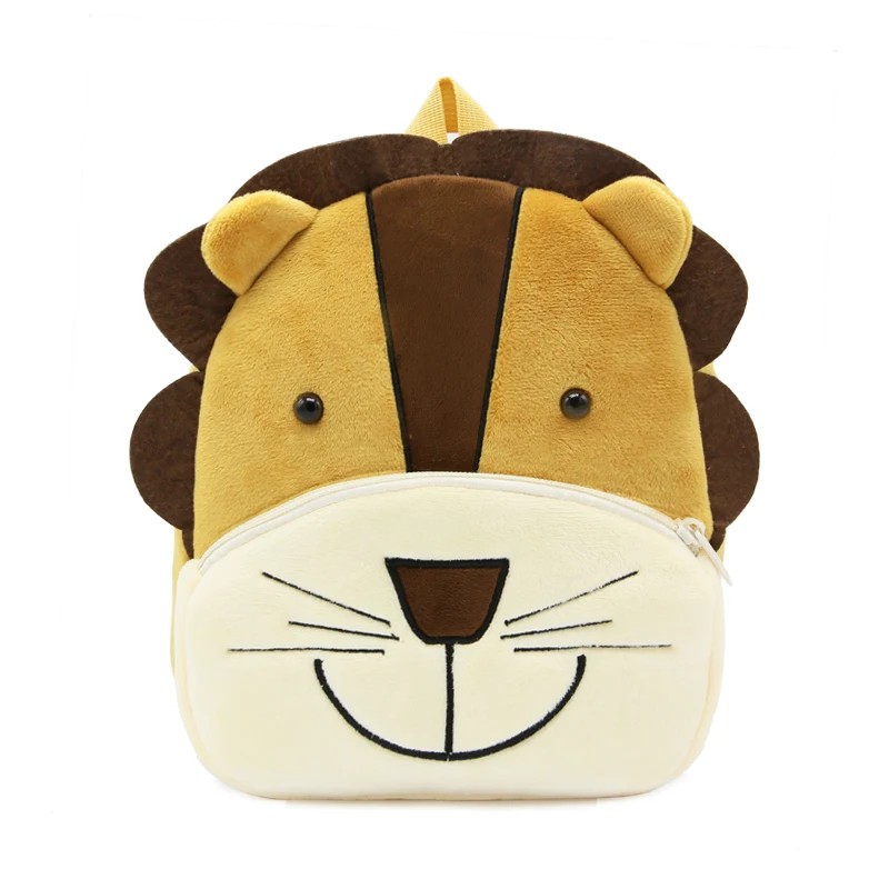 Boys Girls School Backpack Cute Animal Lion Kids Plush Backpack Kindergarten kids Bag thumbnail 2
