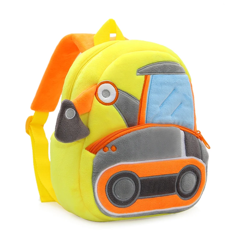 Boys Backpack Cute Excavator Children Plush Backpack Kindergarten School Bag thumbnail 3