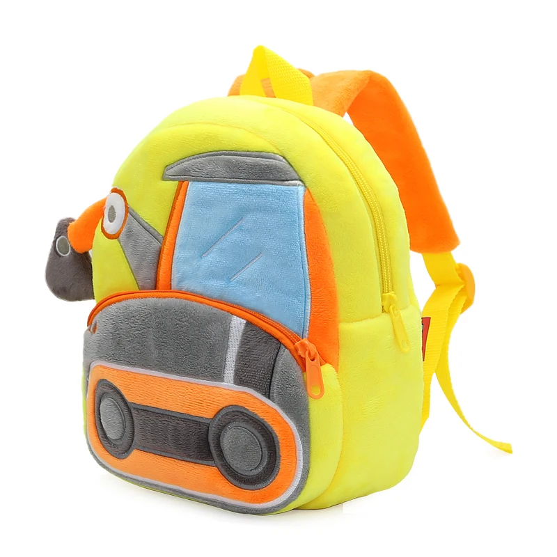 Boys Backpack Cute Excavator Children Plush Backpack Kindergarten School Bag thumbnail 2