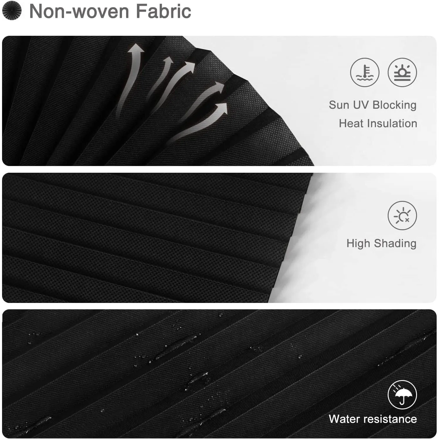 Blind for Window Self Adhesive Pleated Blinds Cordless No Drill Fabric Blinds Room Darkening Shades Blackout Shades for Bathroom thumbnail 2