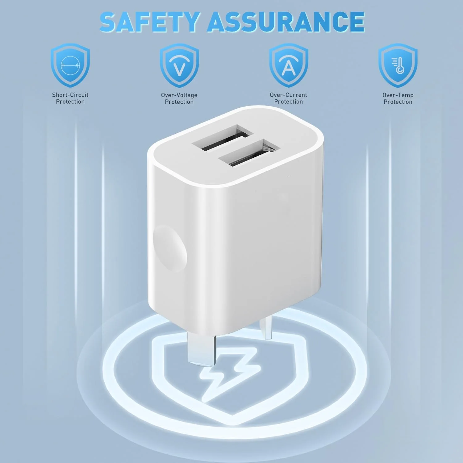 1/5Pcs Universal Travel 5V 2A Dual Port USB Wall Home Charger Power Adapter AU Phone Charging Head Australian Standard Plug thumbnail 5