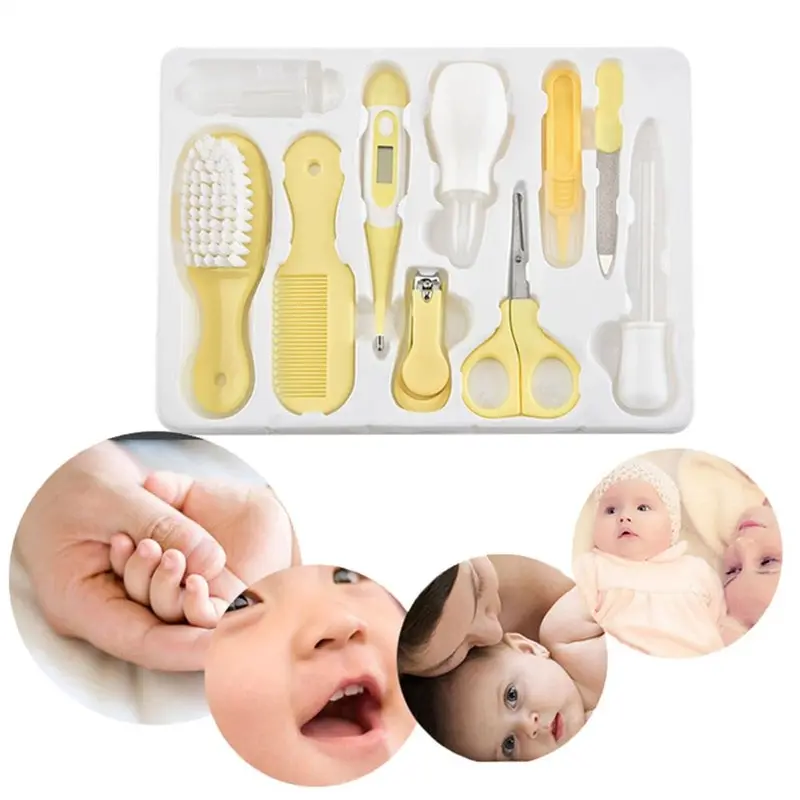 10PCS/Set Baby Health Care Kit Kids Nail Hair Health Care Thermometer Grooming Brush Clipper Teether Toothbrush Baby Essentials thumbnail 3