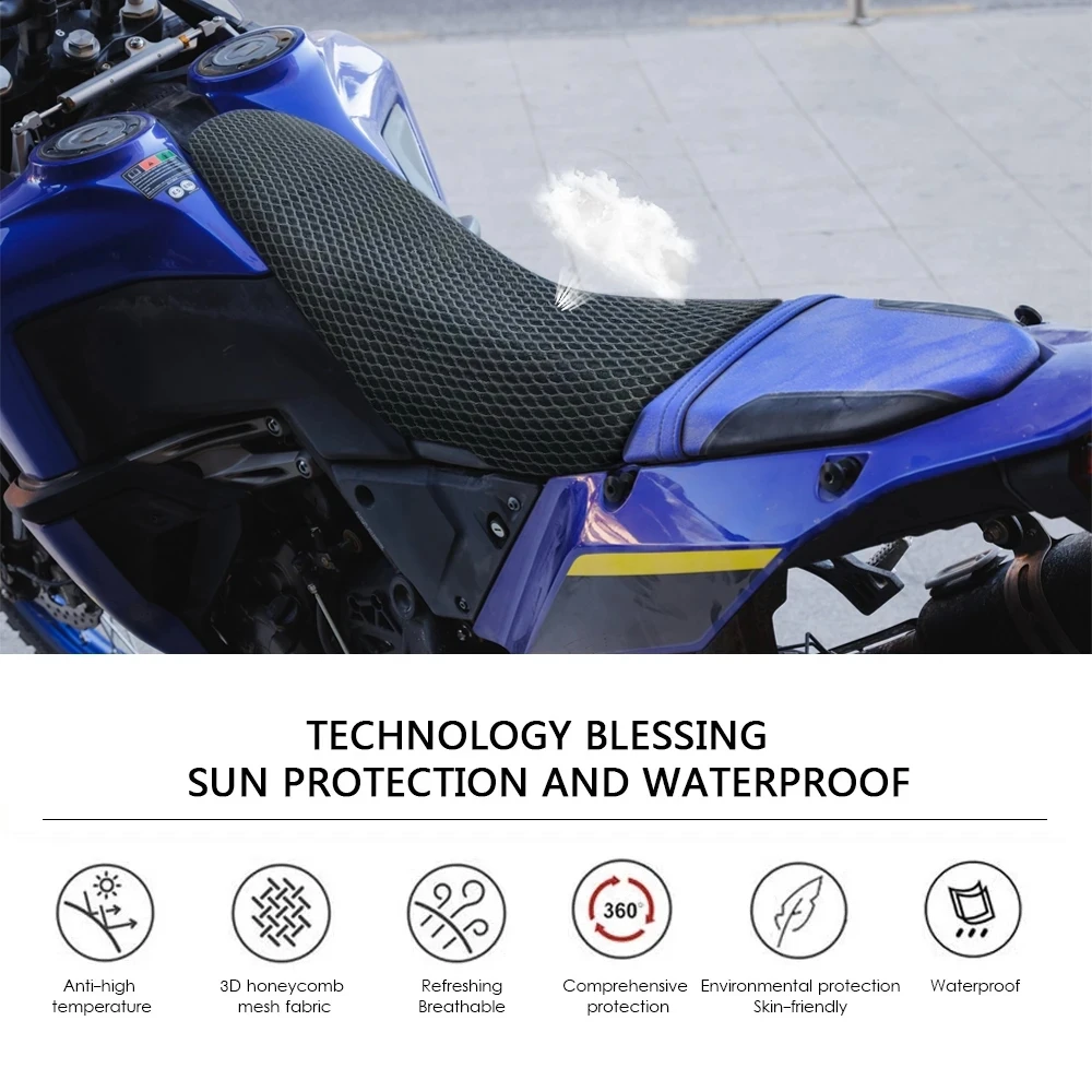 Tenere 700 Motorcycle Seat Cover For YAMAHA Tenere 700  T7 T700 World Raid 2022 2023 3D Mesh Insulated Breathable Cushion Cover thumbnail 2