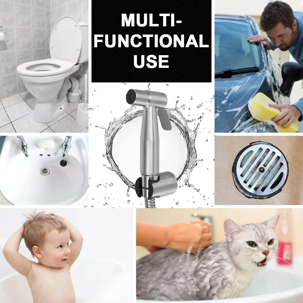 Bidet sprayer set For toilet Handheld Hand Bidet faucet shower head Stainless Steel self cleaning For Bathroom hand sprayer thumbnail 6