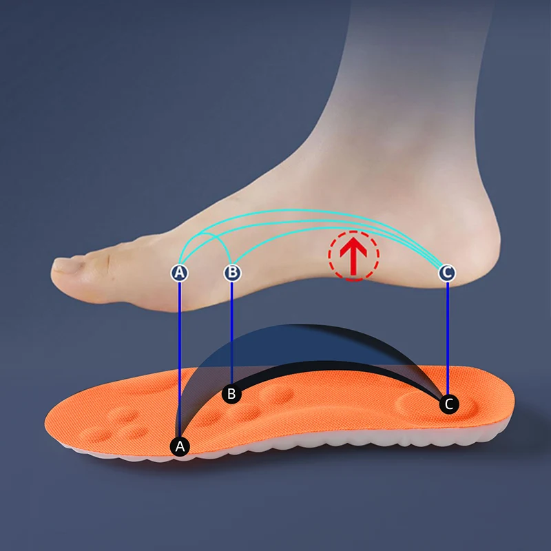 1/2/4pairs Latex Sport Insoles Soft High Elasticity Shoe Pads Orthotic Breathable Shock Absorption Cushion Arch Support Insole thumbnail 2