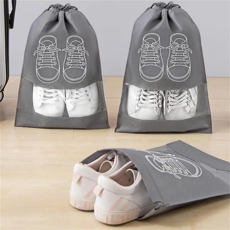 5/10pcs Shoes Storage Bag Closet Organizer Non Woven Travel Portable Bag Waterproof Pocket Clothing Classified Draw Hanging Bag thumbnail 3