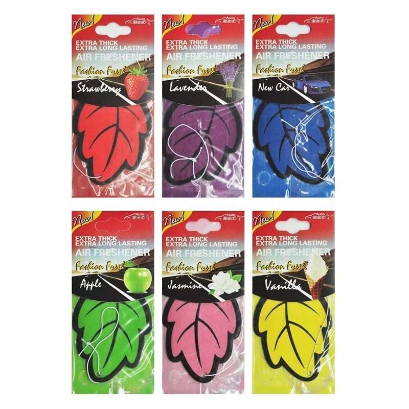 10/50PCS Car Air Freshener Natural scented tea paper Auto Hanging Vanilla perfume fragrance Leaf Shape car accessories interior thumbnail 4