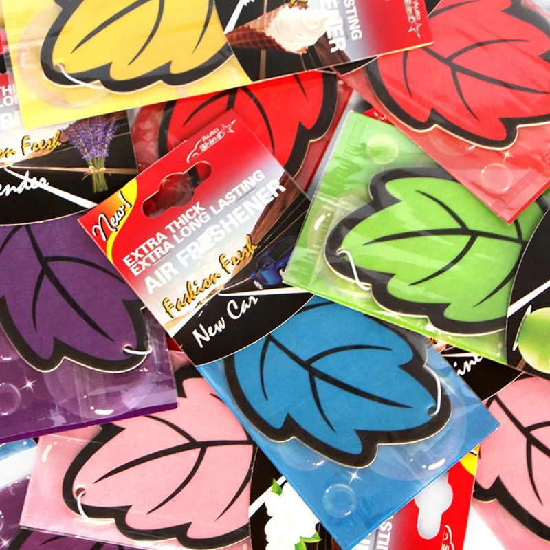 10/50PCS Car Air Freshener Natural scented tea paper Auto Hanging Vanilla perfume fragrance Leaf Shape car accessories interior thumbnail 3