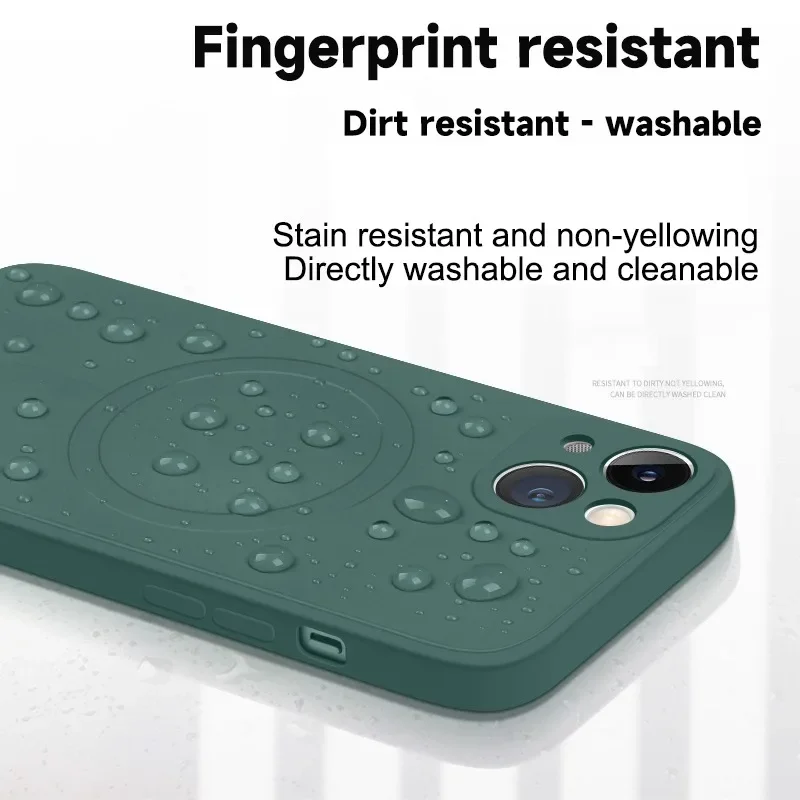 Liquid Silicone Shockproof Case For iPhone 17 16 15 14 13 12 11 Pro Max Plus Phone Magnetic Wireless Charger For Magsafe Cover thumbnail 4
